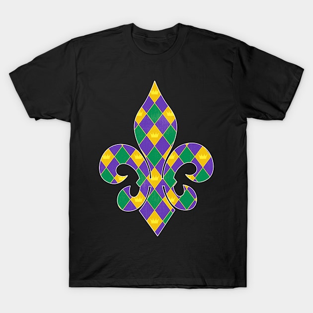 Fleur de lis Pattern Mardi Gras Colorful T-Shirt by LemoBoy